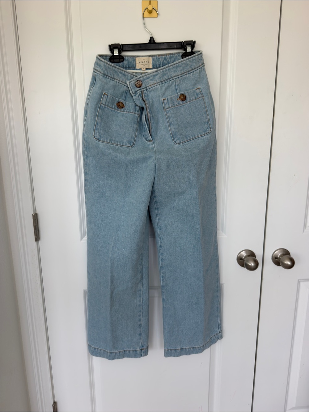 Sezane Emilio trousers Light Blue Wide-Leg High-Rise Jeans
